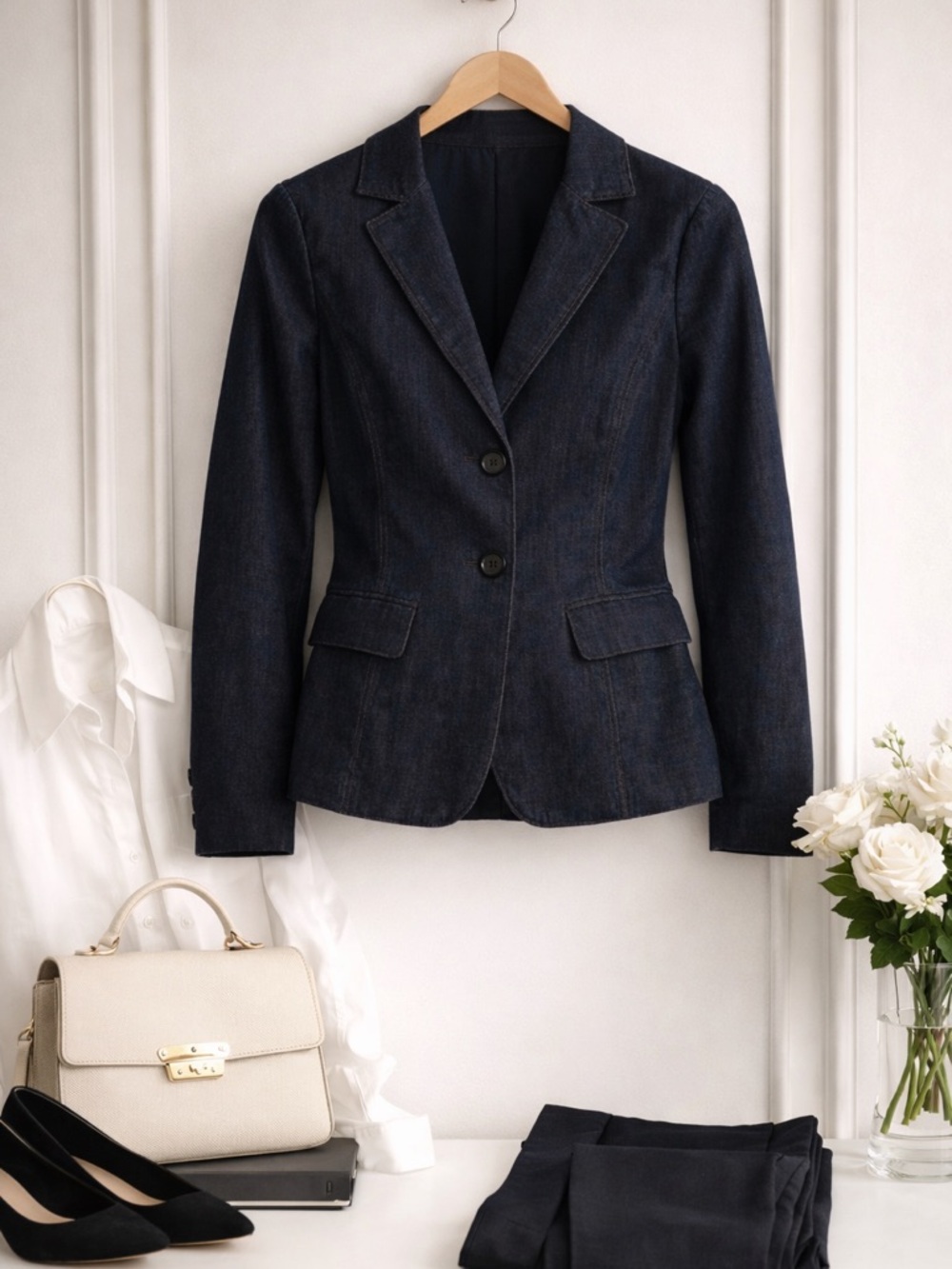 GAP Navy Blue Tailored Blazer Jacket Button Front Workwear Juniors Size 1